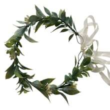 1 Stück Green Leaf Floral Crown Eukalyptus Blume Frauen Mädchen Stirnband Blume Kopfschmuck Braut Halo Foto Prop Hochzeit Zubehör Braut Blume Kopfschmuck