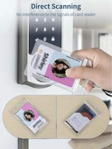 Waterproof Clear Extra Thick Horizontal And Vertical Plastic Transparent Card Holder, PVC Waterproof Business Card, ID Card, Credit Card Protector, Badge Holder, Convenient Portable Card, Wallet, Name Card Holder, Teacher Lanyard ID Card Holder, Unisex Card Holder (Lanyard Not Included) - Multicolor - View 7