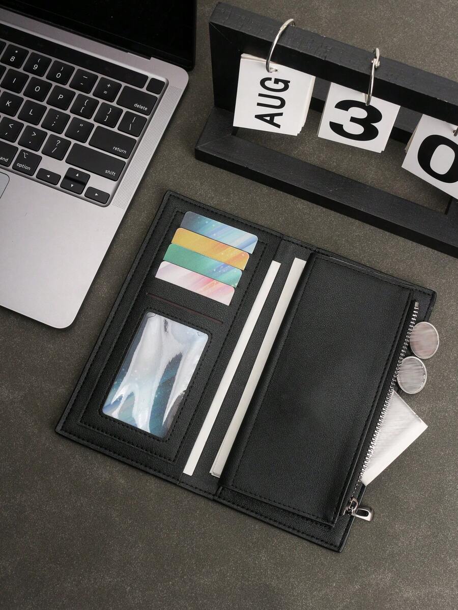 HOVI'S Men's Lightweight Passport Card Holder, Multi-Card Slots, Multifunctional Passport Wallet - Black - View 1