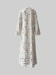 2pcs Elegant Open Abaya And Matching Headscarf, Ideal Spring/Summer For Women - Multicolor - View 4