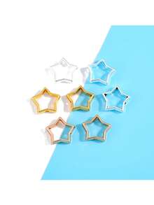 20pcs/Pack Large Hole Star Shaped Zinc Alloy Frame Beads For DIY Bracelet & Necklace Jewelry Making - Star Hole Beads - View 2