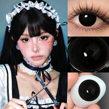 1 Pair Of Quadratic Colored Cosplay Contact Lenses, Anime Colored Lenses With Pink Pupils For Parties Halloween Costume Cosplay - Yearly Disposable - View 17