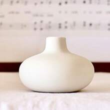 1pc/6pcs Set Nordic Minimalist White Ceramic Donut Flower Vase | Modern Bohemian Style Dried Flower Vase + Indoor Potted Plant | Wedding, Bookshelf, Home Decor, Centerpiece Decoration (White) Back To School Room Decor School Supplies Glass Vase