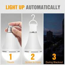4/8PCS LED Rechargeable Light Bulb, 12W Equivalent 2000mAh Backup Battery, Long Life Outdoor Lighting Camping Tent Light, Suitable For Car Home And Office Use - B - Xem 4