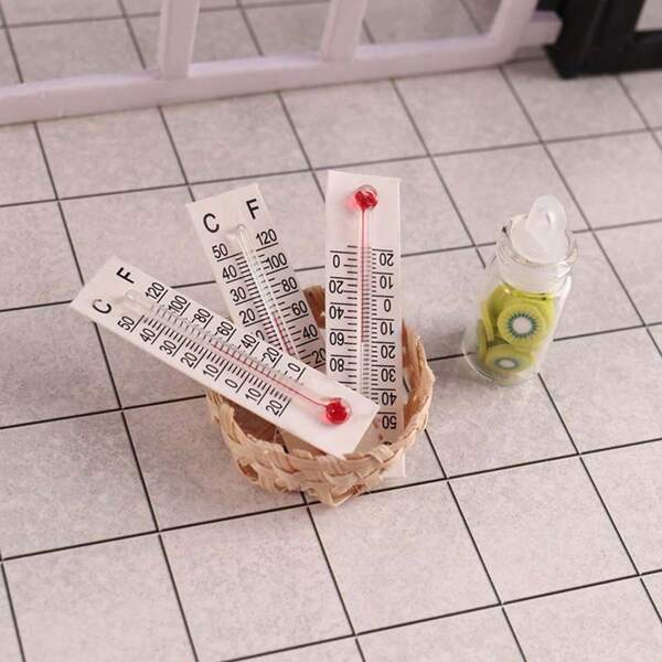 Miniatuurthermometer, decoratieartikelen voor poppenhuis, realistisch thermometermodel, klein zakthermometermodel, decoratie van poppenhuisscènes