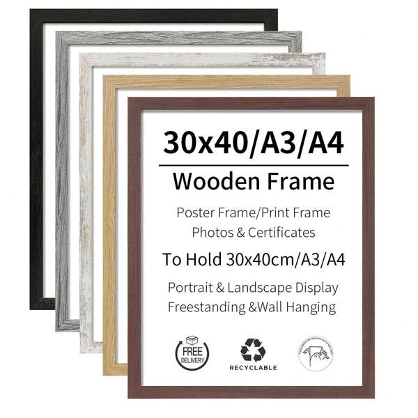 قطعتان إطار خشبي اصطناعي مع لوحة، 30*40سم/A3/A4 إطار صورة خشبي عتيق، كلاسيكي أسود، خشب باهت اللون، بني متروك، خشب مركب عالي الجودة للمعيشة، المكتب، المعرض للتعليق، عرض الفن والتصوير الكبير، إطارات الشهادة A4، حامل مكتبي، هدية فاخرة، ديكور المنزل، أسود، لون الخشب، خشب متلف، رمادي، بني
