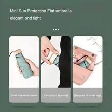 1pc Ultra-Light Compact Pocket Umbrella - UV Protection, 6 Ribs, Windproof, Sun & Rain Dual-Use, Durable Vinyl Canopy Summer Cooling, Beach, Travel, Spring Summer Picks, Brides Maid Gifts, Room, Bedroom Decor, Bedroom Decor, Beach, Travel, For Men, For Women, Vacation - Multicolor - View 7
