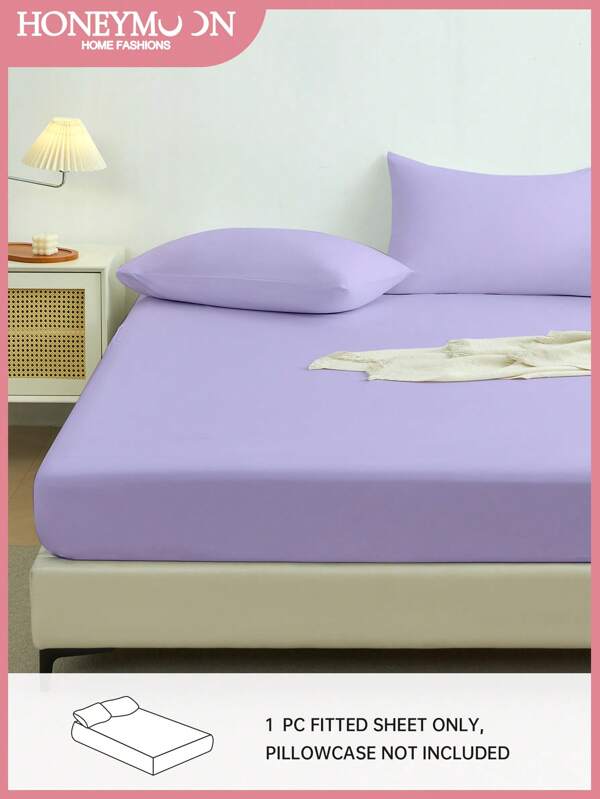 1pc Solid Color Fitted Sheet, Mattress Protector, Mattress Cover For Bed, Deep Pocket Bed Sheet, Soft And Breathable, For All Size Bed -Twin, Full, King, Queen Size Sheet, For Home Bedding And School Bedding Dorm Essentials
