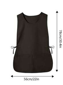 1pc Unisex Sleeveless Apron Vest, Neutral Work Apron For Adults, For Shoemakers, Chefs, Cleaning, Nursing