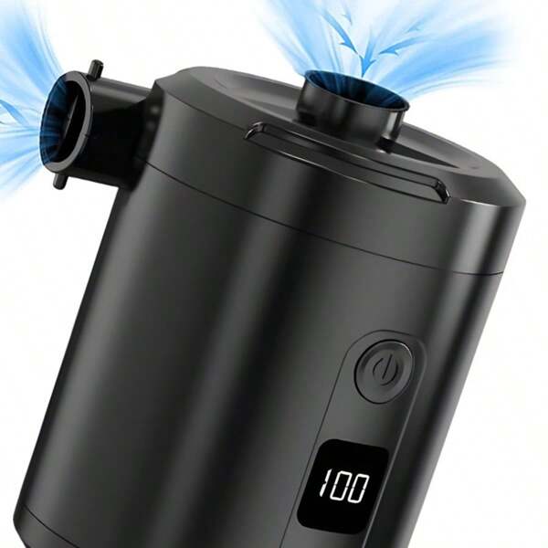 1 pieza Mini bomba de aire portátil, compresor de aire eléctrico, bomba recargable inalámbrica, bomba de inflado/desinflado apta para inflables, colchones de aire, botes, aros de natación, 5200mAh