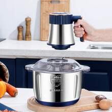 500W Electric Food Processor 5L Stainless Steel Meat Grinder Large Capacity Multifunctional Home Kitchen - Silver - View 7