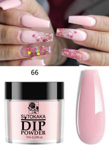1 boîte système d'extension d'art d'ongle de poudre acrylique de trempage de couleur claire rose, beige et marron de 7 ml, poudre de paillettes de sculpture 3D, poudre de poussière pour ongles pour DIY, charmes d'ongles, bijoux d'ongle, fournitures d'ongles
