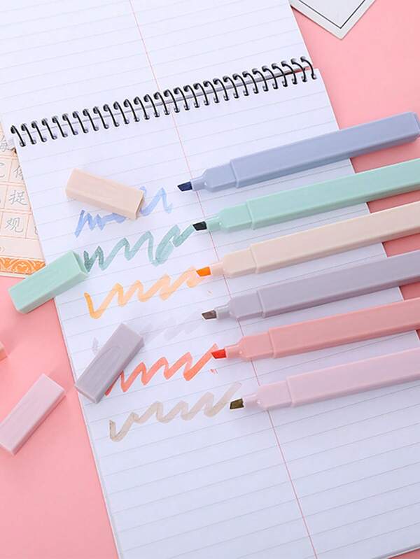 4 pièces stylos en poudre fluorescente, surligneurs et stylos-gel esthétiques multicolores, avec de l'encre douce et un embout, faciles à tenir, convenant pour le journal, la planification, le bloc-notes, les fournitures scolaires et de bureau, la rentrée scolaire