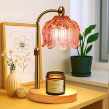 GEEZO Fragrance Candle Warmer Lamp,Electric Candle Warmer With Timer & Dimmer,Mom Christmas Birthday Gifts For Women, House Warming Gifts New Home Bedroom Decor - 鬱金香粉紅 - 查看 1
