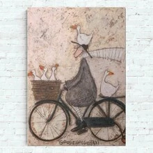 1 pezzo Stampa d'arte vintage di Sam Toft, cartellone, opera d'arte per decorazione di pareti di casa, ufficio, camera da letto, soggiorno, cucina, con opzione di cornice