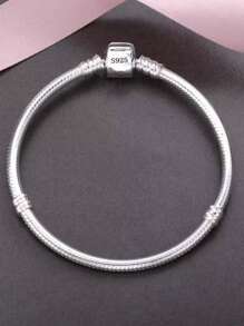 1 pieza Brazalete de aleación delicado minimalista, brazalete de cadena suave de estilo clásico de serpiente con broche de corazón, regalo unisex para el Día de San Valentín, Año Nuevo, cumpleaños
