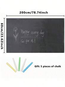1 Roll Of Children's Graffiti Blackboard Wall Stickers, Removable, Erasable And Tearable Office Teaching Green Board Wall Stickers Blackboard Wallpaper Whiteboard Stickers, Free Five Colors Of Chalk, Durable Dry Erase Waterproof Self-Adhesive Wallpaper Message Board, Suitable For Office, School, Home
