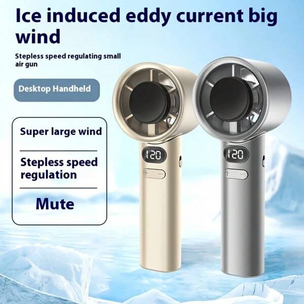 120-Speed Portable Mini Fan With Digital Display - USB Rechargeable, Compact & Stylish Handheld Cooling Device For Travel, Outdoor, And Desktop Use, 1800mAh Battery, LED Air Volume Digital Displays, Portable Fan