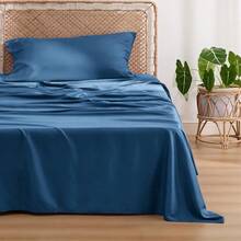 Bedsure Queen Sheet Set, Cooling Sheets For Queen Size Bed Set, Rayon Derived From Bamboo, Breathable & Soft Deep Pocket Up To 16 Inches, Hotel Luxury Silky Bedding, Bedsheet & Pillowcases, Dark Grey - 06 - 孔雀藍 - 查看 2