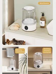 Portable Washing Machine,USB Rechargeable Compact Travel Portable Washer,2 Modes Foldable Mini Washer Deep Cleaning Of Underwear, Baby Clothes And Sock, Best For Apartment,Dormitories - 彩色 - 查看 10