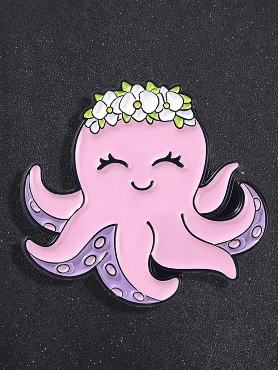 1 Stück süße Cartoon Oktopus Brosche, Legierung Abzeichen Accessoire, geeignet für Hüte, Rucksäcke, Schmuckdekoration, Geschenk