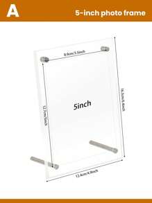 Marco de fotos de acrílico transparente de cristal elegante de 6 pulgadas - Soporte de exhibición transparente y elegante con acentos metálicos para postales, fotos y obras de arte - Decoración perfecta para el escritorio, la oficina