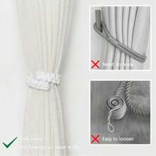 Curtain Tieback,Woven Curtain Clip Strap, Curtain Tie Rope Braided Curtain Clip Curtain Holdback For Bedroom Living Room Home Decor,Easy Install Multipurpose,Other Material Curtain Holdback