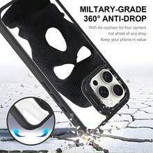 Thief Robber Kidnapper Headgear Aesthetic Pattern Magsafe Phone Cases For Apple 16 15 14 13 12 11 PRO PLUS MAX Tough Magnetic Unique Accessories Durable Designer Metal Lens Frame Film Bracket Stand Gift Full Protection Camera Holder Phone Cases Cover - Black - View 6