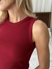 Comfy Casual Solid Tank Top & Shorts 2 Pieces Set