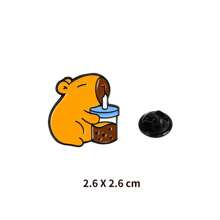 Six Capybara Badges With Non - Repeating Patterns And Cute Cartoon Designs. They Are Perfect For Adorning School Bags, Backpacks, Denim Jackets, And Baseball Jackets. Ideal For Wearing At Theme Parties And Campus Events, They Help Like - Minded People Start Conversations And Get Closer. They Make Great Gifts For Friends And Classmates, Especially For Birthdays And Festivals, And Also Hold Collectible Value.