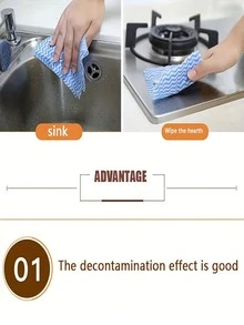 50 miếng/cuộn Khăn lau dùng một lần, Khăn lau dụng cụ dày - Khăn lau dùng một lần cho nhà bếp và phòng tắm, Vải không dệt Polyester, Khăn lau ướt vuông đa năng - Khăn lau dụng cụ và bề mặt tiện lợi và hiệu quả - Khăn lau dùng một lần - Xem 4