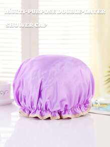 Bonnets de douche imperméables à double couche, bonnets de douche pour les femmes pour le bain, le shampooing et le maquillage. Bonnets de bain de haute qualité réutilisables et portables pour les voyages
