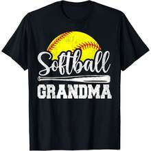 Camiseta regalo del Día de la Madre para la abuela jugadora de softball, día de partido - Negro - Ver 1