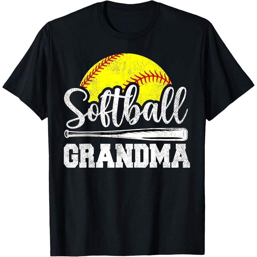 Camiseta regalo del Día de la Madre para la abuela jugadora de softball, día de partido - Negro - Ver 1