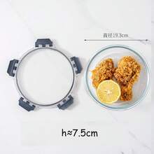 1 pieza Lonchera de vidrio, recipiente rectangular a prueba de microondas para almacenamiento de alimentos, caja bento para el trabajo, tazón para preparación de comidas, útiles escolares