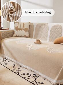 1 Pièce Serviette De Canapé À Motif De Ligne, Housse De Canapé Résistante Aux Rayures Et À La Saleté Lavable, Utilisée Pour La Décoration De Chambre À Coucher, De Bureau, De Salon Et De Maison, Toutes Saisons.