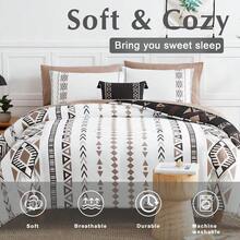 Boho Comforter Set 8 Pieces All Season Reversible Bed In A Bag Lightweight Soft Bedding Breathable Warm Brown 90X90 - 棕色 - 查看 2