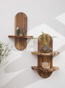 قطعة واحدة من الرفوف الجدارية الخشبية الهندسية بتصميم قوس الحضارة البوهيمية، رف عائم خشبي عصري منتصف القرن، تصميم قوس لديكور الجدران، رف عائم للكتب في غرفة المعيشة والحمام والنوم والفصل والمكتب والحضانة، ديكورات غرفة طبيعية وديكورات حديقة وديكورات حفل الزفاف وديكورات المنزل