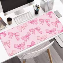 Bowknot Large Mouse Pad, Office Desk Mat, Keyboard Pad, Full Edge Locking, Anti-Slip Rubber Bottom Texture, Gaming Mouse Pad, Cartoon Pattern Back To School