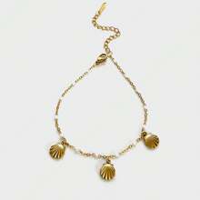 1 pieza Nuevo brazalete de acero inoxidable con colgante de estrella de mar, estilo playa de verano, joyería para mujer