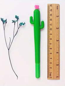 20pcs/Set[Cute Stationery Pens]6pcs/Set, Black Signature Pens, Office Supplies, Creative Cactus Plant Design, Back To School, Study Supplies, Cute Stationery, Campus Style, Stationery, Writing Pens, Unique Gift, Affordable Item - Green - View 2