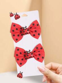 2pcs Red Ladybug Hair Bows For Girls Cute Laybug Grosgrain Ribbon Bow Alligator Clips Adorable Polka Dot Ladybug Insect Bow Hair Clips Birthday Holiday Gifts Bow Barrettes Girls Pigtail Bow Hairpins Kids Hair Accessories