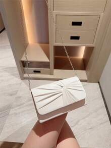 Women's Fashion Simple Leather Flap Clutch Bag,Party Purse For Evening Gown, Formal Events, Wedding, Bridal