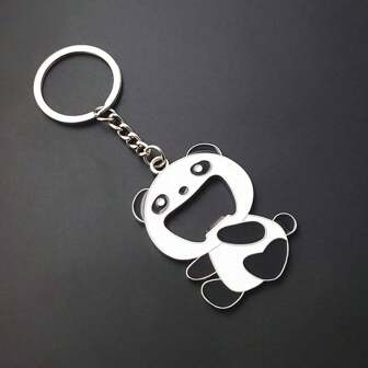 1pc Creative Cartoon Panda Shaped Bottle Opener Metal Keychain Pendant Car Accessories Bag Charm School Cute Goth Y2k Bag Lanyards With Id Holder Car Accessories Bag Charms Christmas Gift Car Accessories Teacher Friend Sister Gift Ideas
