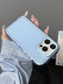 1pc Simple Big Holes Thick Jelly Macaron Color Rounded Tactile Anti-Fall Phone Case Compatible With IPhone Apple 11 12 13 14 15 16 Pro Max, Cute Shockproof Protective Cover Waterproof Scratch Resistant - Multicolor - View 6