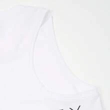 Adidas Women's Casual Sports Tank Top With Large Logo HA8972 - White - View 3