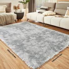 1 件圆形毛绒柔软蓬松地毯 - 现代简约涤纶室内地毯，编织针织，适用于客厅、卧室、游戏室、宿舍、沙发、青少年房间装饰、书房和娱乐区 - 易于清洁，营造舒适氛围 - 淺灰色 - 查看 31