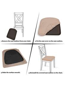 1/4/6pcs Milk Silk Chair Seat Cushion Covers, Removable Half-Cover Dining Chair Pad Protectors, Suitable For Kitchen, Dining Room, Living Room