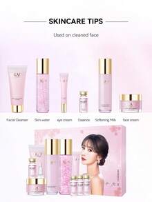 玻尿酸活性肽焕颜七件套补水保湿化妆品套装护肤品套装情人节母亲节礼物 - 彩色 - 查看 6