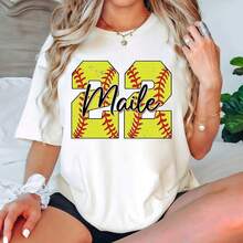 Personalized Softball Shirt Custom Name And Number Softball Mom Shirts Softball Team Tee Softball Mama T Shirt Softball Lovers Gift - White - View 1